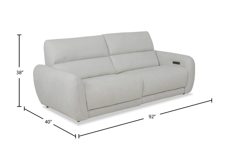 Cindy Crawford Home Kailyn 92\" Fabric Power Reclining Sofa with Power Headrests - Indigo