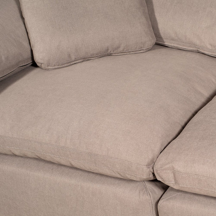 Eclipse 5-Piece Linen-Look Fabric Modular Sectional with Ottoman - Slate