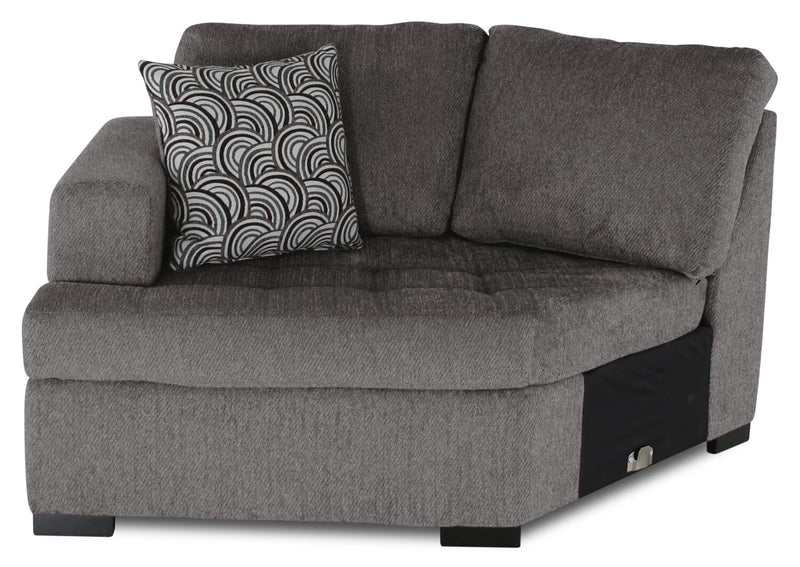 Legend 2-Piece Left-Facing Chenille Cuddler Sectional - Pewter