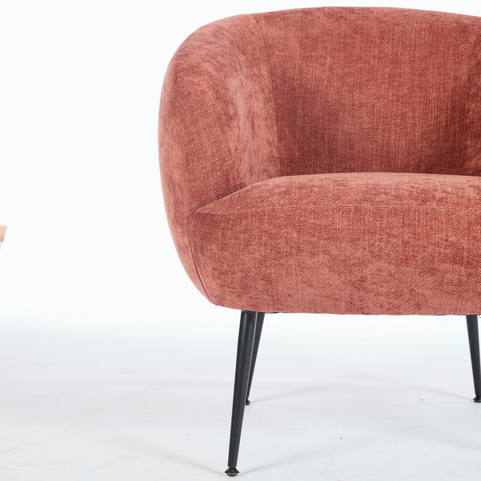 Nova 28.7\" Boucle Fabric Accent Chair - Orange