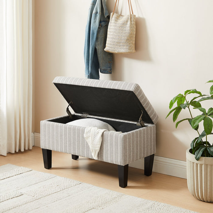 Calgary Rectangular Storage Ottoman - Grey