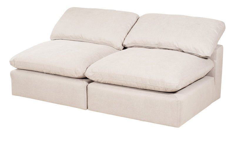 Eclipse 5-Piece Linen-Look Fabric Modular Sectional with Ottoman - Linen