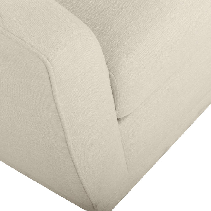 Rio 34.5\" Ivory White Chenille Fabric Swivel Accent Chair with Reversible Seat Cushion