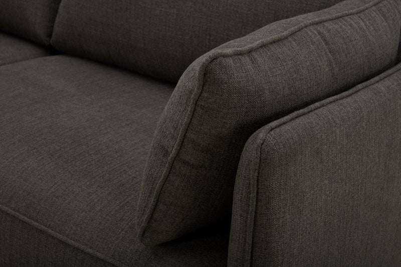 Cindy Crawford Home Gena 85\" Charcoal Grey Linen-Look Fabric Condo-Size Sofa with Removable Back Cushions