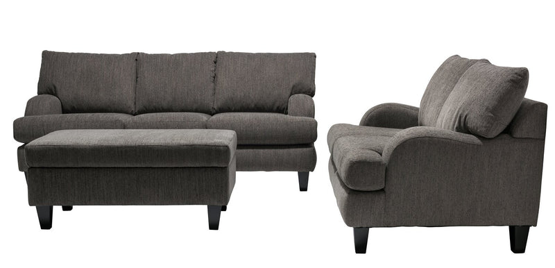 Nofia Chenille Loveseat - Charcoal 