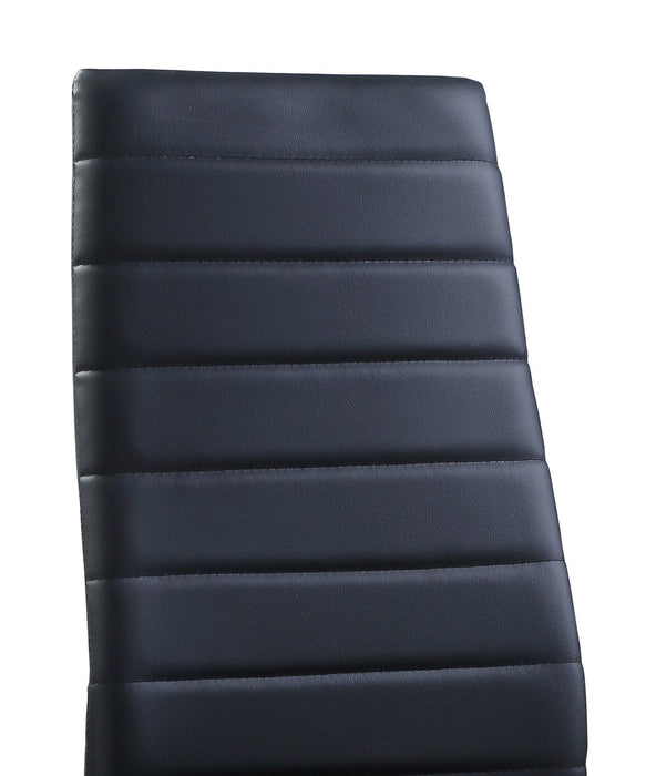 Onyx Dining Chair with Vegan-Leather Fabric, Metal - Black 