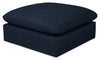 Eclipse Modular 43\" Linen-Look Fabric Ottoman with Feather Down Cushion - Navy Blue 