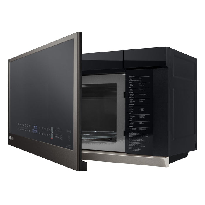 LG 2.1 Cu. Ft. Over-the-Range Microwave with ExtendaVent™ and Sensor Cooking - Smudge Proof Black St… 