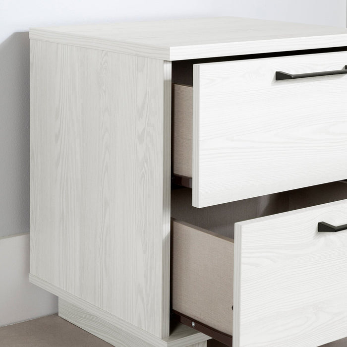 Everley Nightstand with USB Port - White