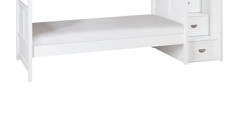 Quinn Twin/Twin Staircase Bunk Bed - White