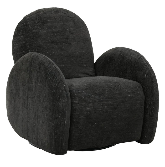 Shay 33\" Chenille Fabric Swivel Glider Reclining Accent Chair - Ebony