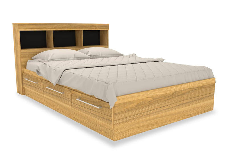 Riley 5-Piece Full Mates Bed with Headboard Bedroom Set – Natural