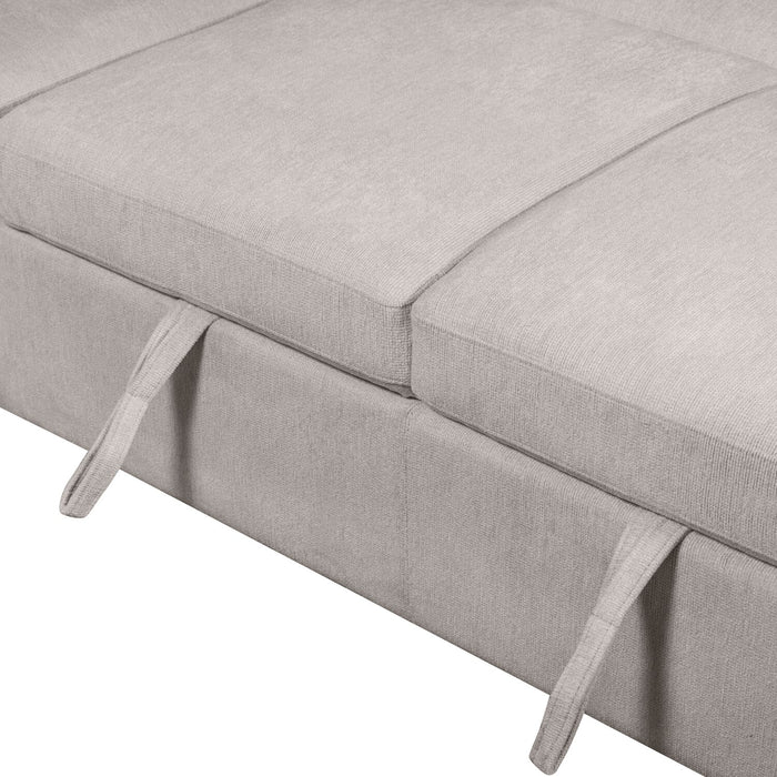 Envy 2-Piece Chenille Fabric Right-Facing Sleeper Sectional - Fog Grey
