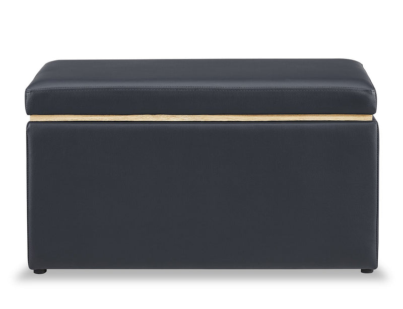 Edmonton Rectangular Storage Ottoman - Navy