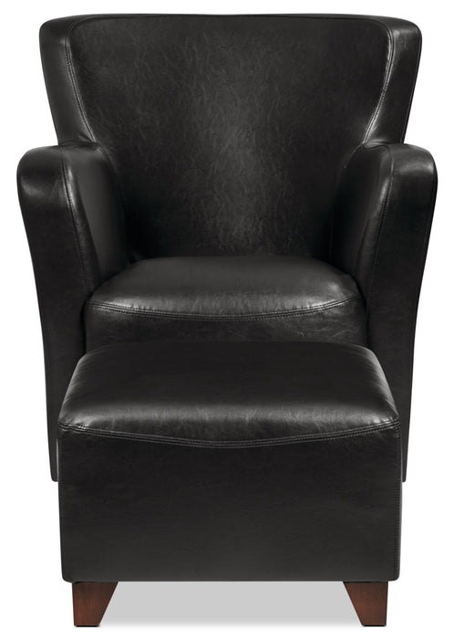 Zello Faux Leather Accent Chair - Black