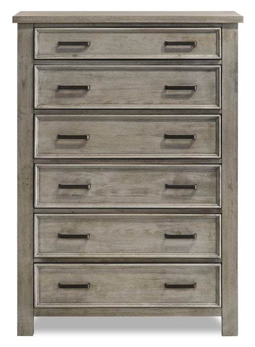 Levi Bedroom Chest of Drawers, 6-Drawer, 39\"W x 56\"H, Wood - Drift Grey 