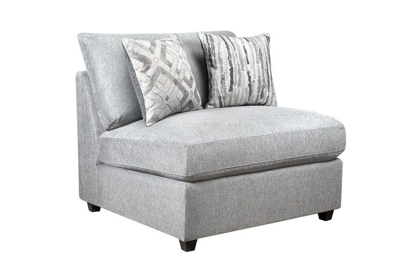 Scott Living Evolve Modular 4-Piece Grey Linen-Look Fabric Sectional with Feather Down Seat Cushions