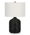 23\" Black Rattan Table Lamp