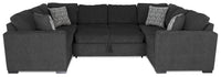 Made in Canada Legend 3-Piece Chenille Fabric Sleeper Sectional - Pepper Grey 