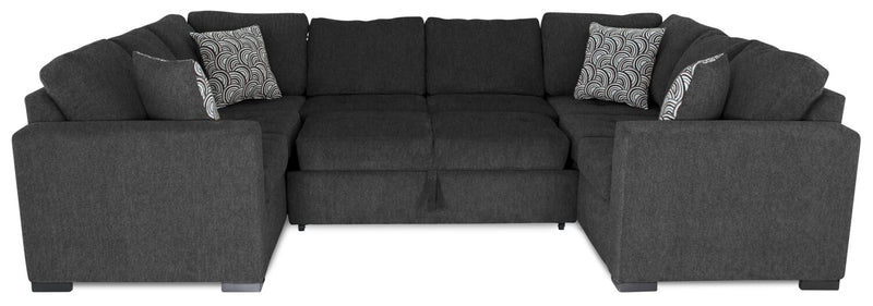 Legend 3-Piece Chenille Sleeper Sectional Sofa - Pepper