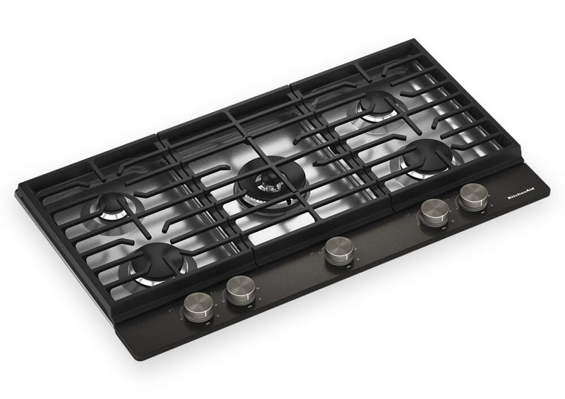 KitchenAid Gas-on-Metal Cooktop with Integrated Wok Grate – Black Ore - KCGK736SBE