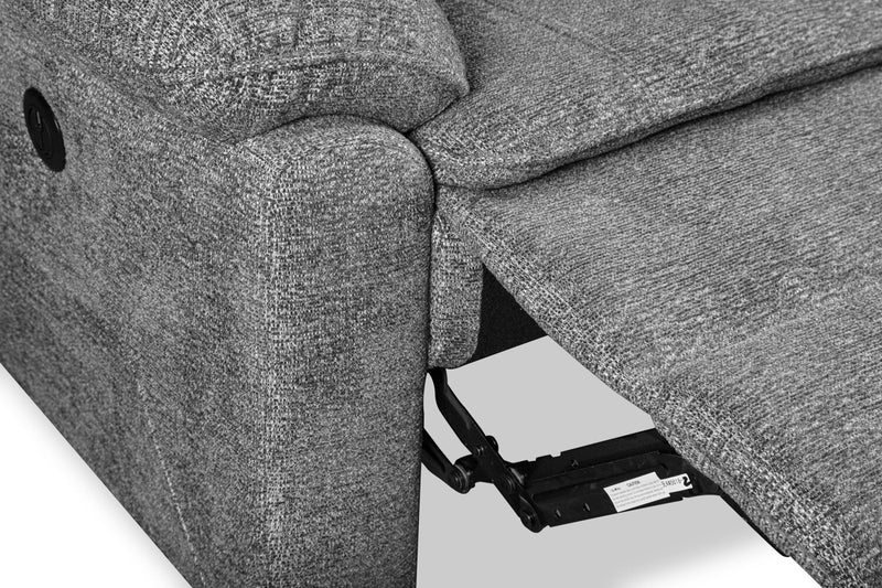 Chandler 60\" Chenille Fabric Power Reclining Loveseat - Grey 