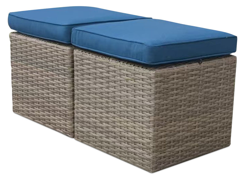 Naples Patio Ottoman - Blue