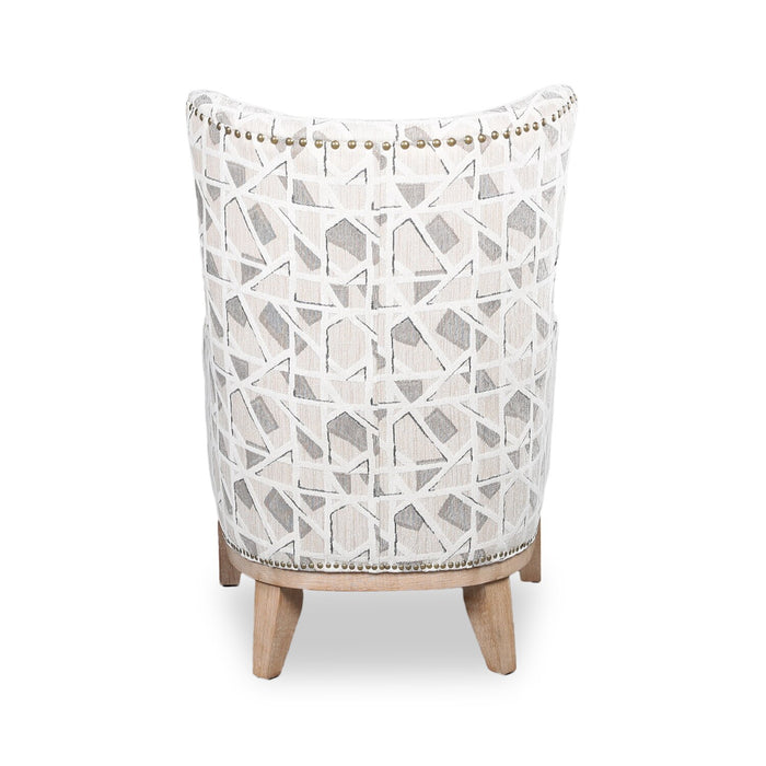 Haden 30\" Chenille Fabric Accent Chair with Wood Base and Nailhead Trim - Angelou Linen Multicolour