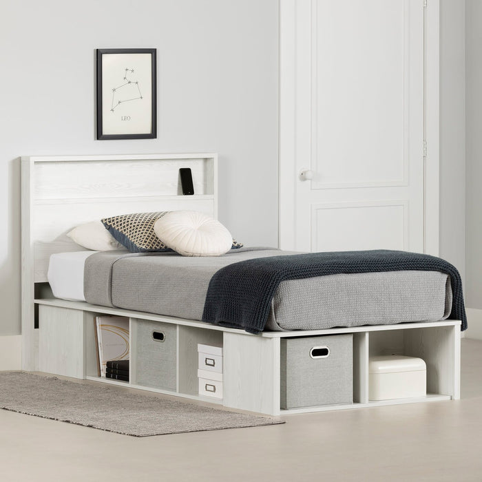 Everley Twin Storage Bed - White