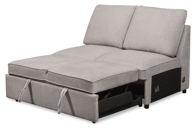 Scott Living Haven 3-Piece Right-Facing Chenille Fabric Cuddler Sleeper Sectional with Storage - Grey 