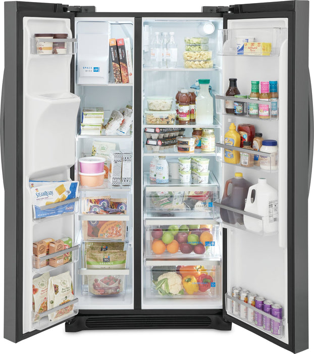 Frigidaire Gallery 36.1\" 22.3 Cu. Ft. Counter-Depth Side-by-Side Refrigerator - Smudge-Proof® Black … 