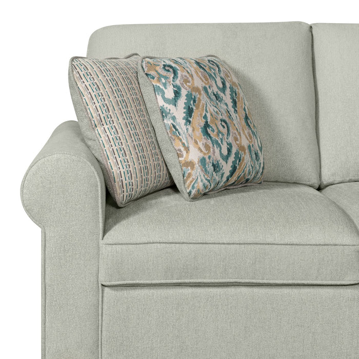 Scott Living Haven 3-Piece Right-Facing Seafoam Blue Chenille Fabric Sleeper Sectional