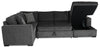 Legend 4-Piece Right-Facing Chenille Sleeper Sectional - Pepper 