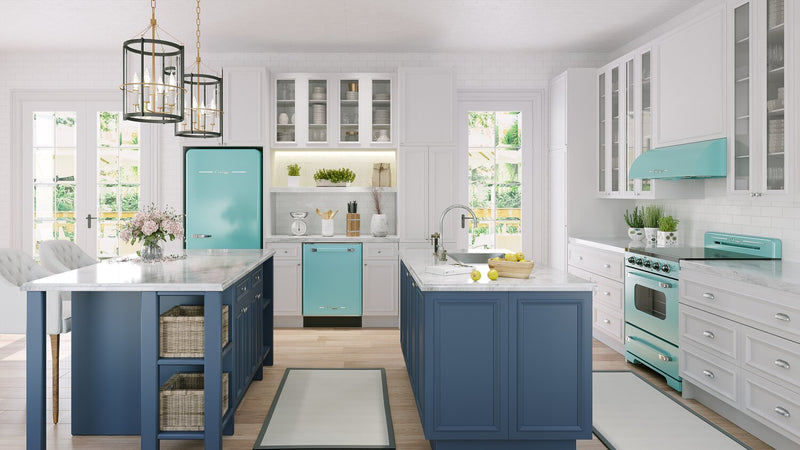 Classic Retro by Unique 24\" 45 dBA Top-Control Dishwasher - Ocean Mist Turquoise - UGP-24CR DW T