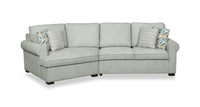 Scott Living Haven 2-Piece Left-Facing Chenille Fabric Cuddler Sectional - Seafoam Blue 