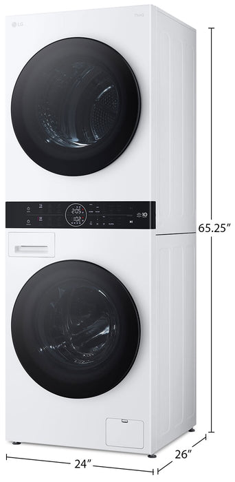 LG WashTower™ with 2.4 Cu. Ft. Washer and 4.2 Cu. Ft. Ventless HeatPump™ Dryer - WKHC152HWA