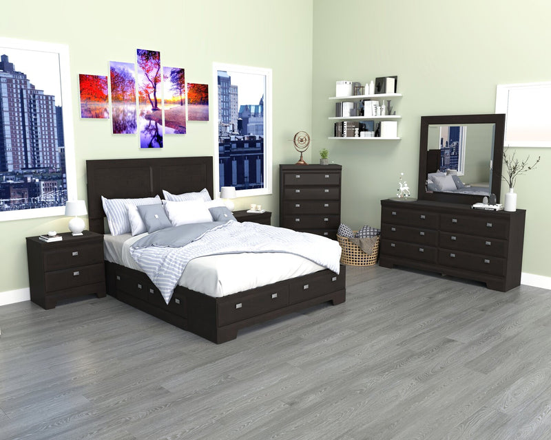 Yorkdale Queen 6 Drawer Storage Bed - Brown