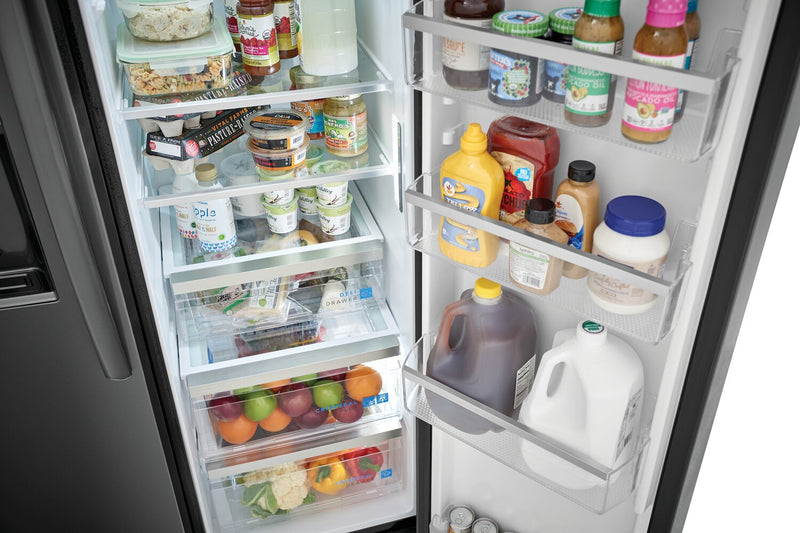 Frigidaire Gallery 36.1\" 22.3 Cu. Ft. Counter-Depth Side-by-Side Refrigerator - Smudge-Proof® Black … 