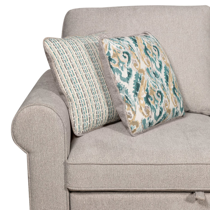 Haven 4-Piece Chenille Left-Facing Sleeper Sectional - Grey 