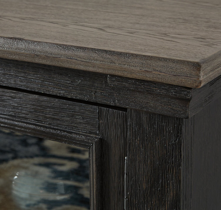Tyler Creek 74\" Traditional TV Stand with Storage and Cable Management for TVs up to 85\"- Black Grey