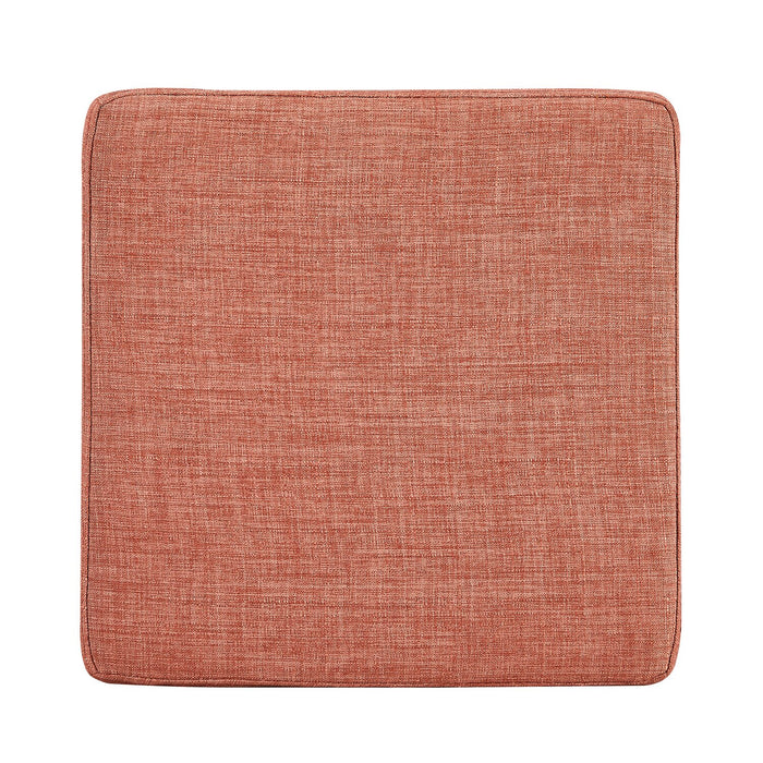 Halifax Square Fabric Storage Ottoman - Orange