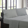 Striped 4-Piece King Cotton Sheet Set - Dark Grey 