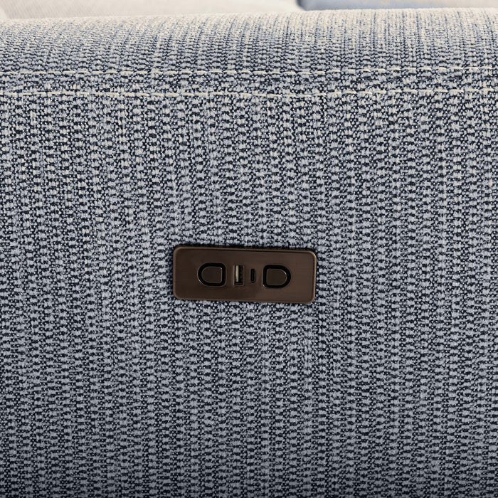 Meadow 2-Piece Right-Facing Charcoal Grey Chenille Fabric Power Reclining Sectional with Storage Chaise