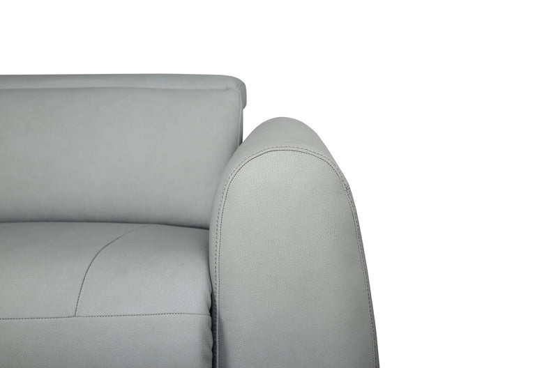 Gianna 76\" Spa Blue Genuine Leather Power Reclining Sofa with Power Headrests and USB Port