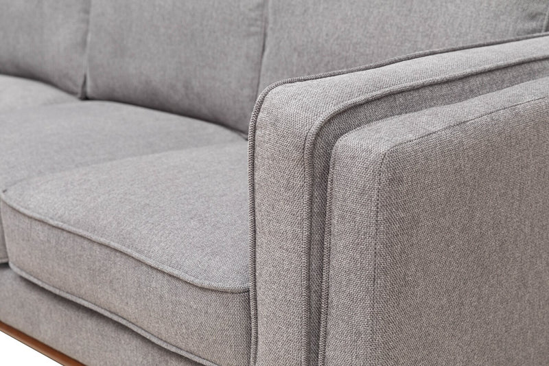 Kassia 2-Piece Linen-Look Sectional - Grey