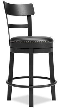 Otis Counter-Height Stool with Swivel Seat & Vegan Leather Fabric, 24