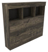 Riley Twin Mates Bed with Bookcase Headboard - Grey