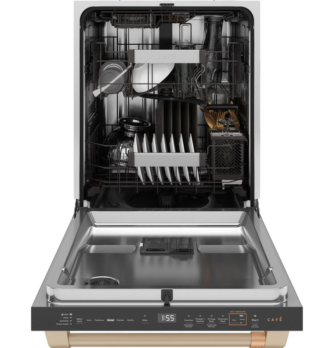 Café 24\" 39 dBA Smart Top-Control CustomFit Dishwasher with Third Rack - Matte White - CDT888P4VW2
