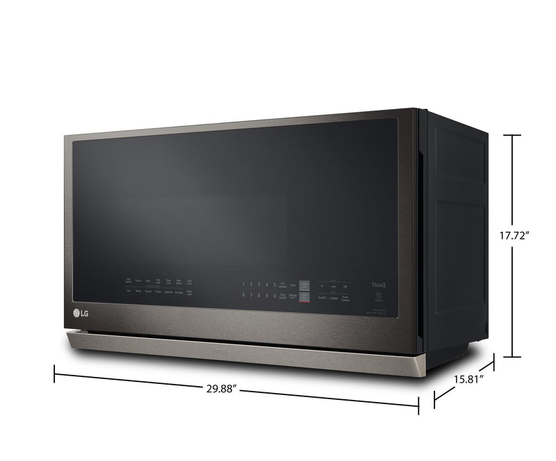 LG 2.1 Cu. Ft. Over-the-Range Microwave with ExtendaVent™ and Sensor Cooking - Smudge Proof Black St… 