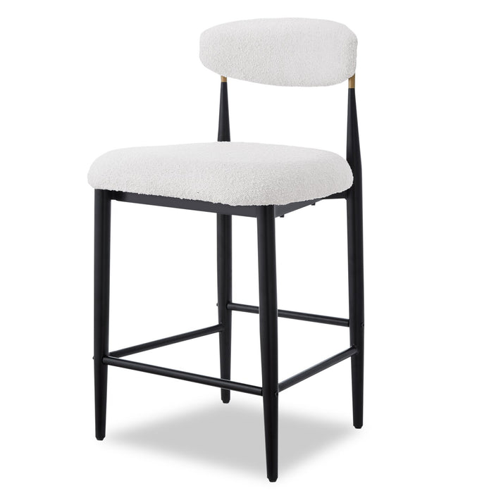 Capri Boucle Fabric Counter Stool - White